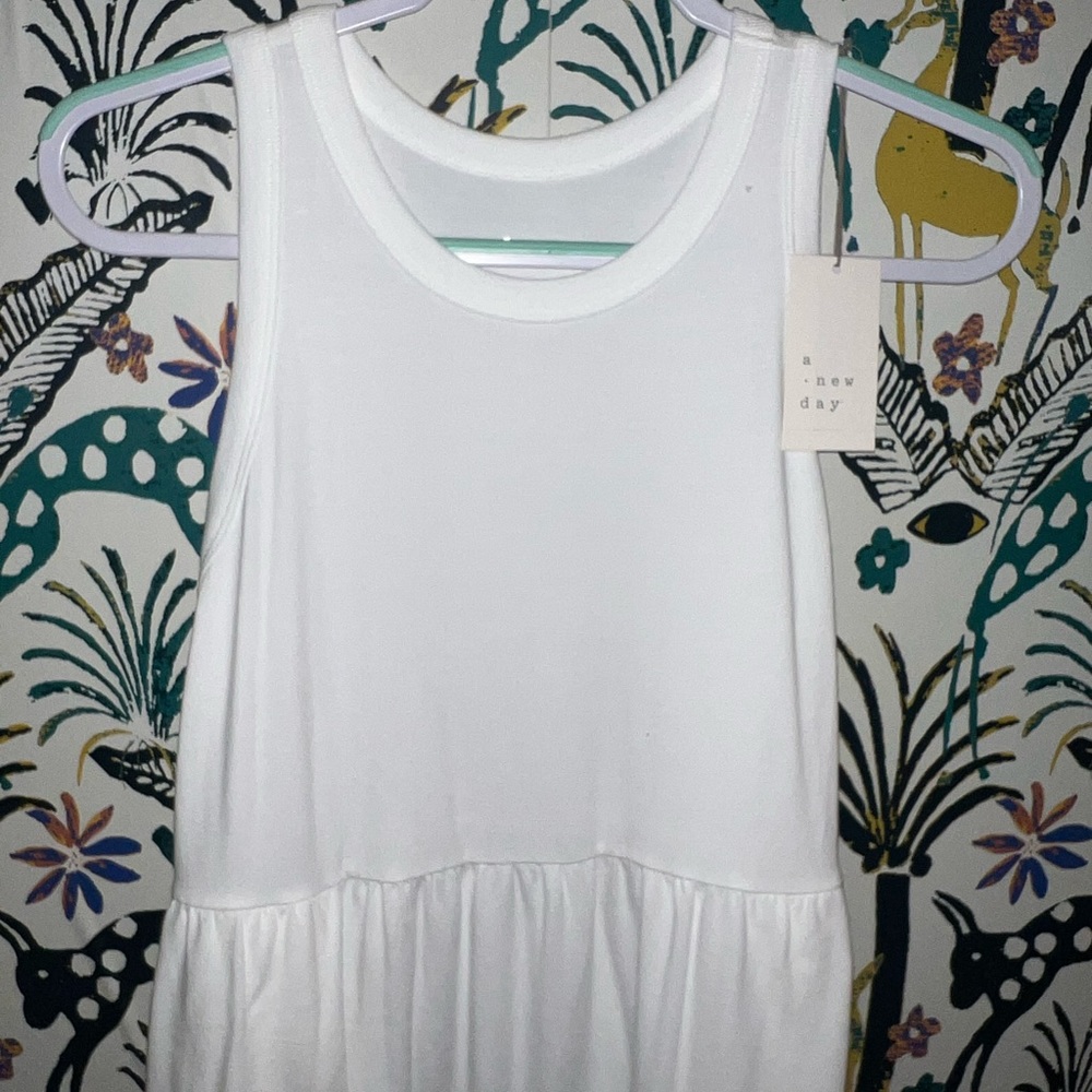 Target A New Day - White Cotton Maxi Dress with Pockets - NEW WITH TAGS